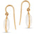 Tresor Collection - Rainbow Moonstone Simple Round Dangle Earring In 18K Yellow Gold