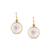 Tresor Collection - Rainbow Moonstone Simple Round Dangle Earring In 18K Yellow Gold