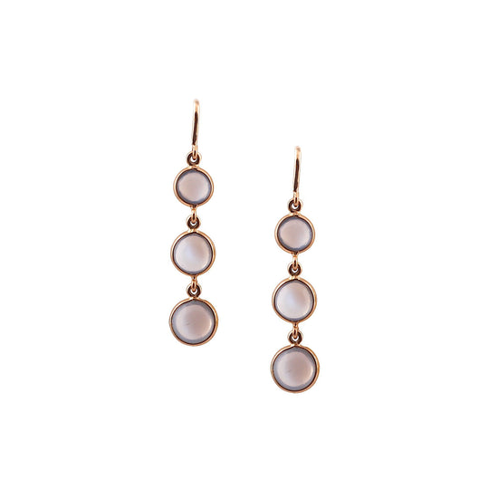 Tresor Collection - Rainbow Moonstone Earring in 18k Yellow Gold