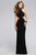 7728 Jersey Jewel Neck Evening Dress with Side Cut-Outs