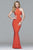 7728 Jersey Jewel Neck Evening Dress with Side Cut-Outs