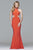 7728 Jersey Jewel Neck Evening Dress with Side Cut-Outs