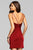 Faviana Fitted V-Neck Draped Cocktail Dress 7850 - 1 pc Wine In Size 8 Available In Red