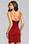 7850 Short Satin V-Neck Cocktail Dress