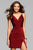 Faviana Fitted V-Neck Draped Cocktail Dress 7850 - 1 pc Wine In Size 8 Available In Red