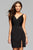 7850 Short Satin V-Neck Cocktail Dress