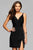Faviana - Fitted V-Neck Draped Cocktail Dress 7850 - 3 pcs Wine in Size 00, 0, and 8 and 1 pc Black in Size 2 Available