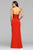7891 Satin sweetheart evening dress with high side slit