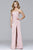 7891 Satin sweetheart evening dress with high side slit
