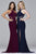 7909 Long halter matte jersey dress with lace-up inserts