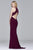7909 Long halter matte jersey dress with lace-up inserts
