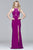 7909 Long halter matte jersey dress with lace-up inserts