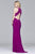7909 Long halter matte jersey dress with lace-up inserts