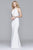 7910 Long halter jersey dress with beaded waistband and neckline