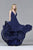 7923 Chiffon v-neck evening dress with full skirt