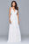 7923 Chiffon v-neck evening dress with full skirt