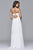 7923 Chiffon v-neck evening dress with full skirt