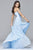 7923 Chiffon v-neck evening dress with full skirt