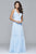 7923 Chiffon v-neck evening dress with full skirt