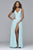 7941 Long full chiffon dress with lace detailing
