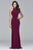 Faviana - Illusion Side Paneled Long Jersey Gown 7943 In Purple