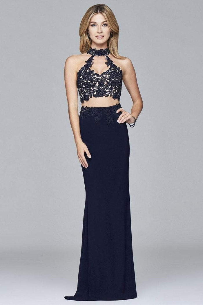 7967 Jersey two-piece with lace top