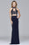 Faviana - Two Piece Lace High Halter Evening Dress 7967 in Blue