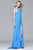 7976 Long  jersey halter dress with open back
