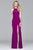 7976 Long  jersey halter dress with open back