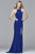7976 Long  jersey halter dress with open back