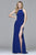 7976 Long  jersey halter dress with open back