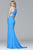 7976 Long  jersey halter dress with open back