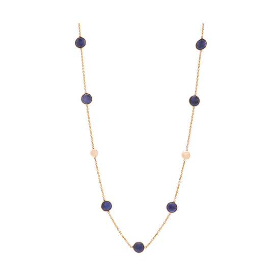Tresor Collection - Lapis Round Necklace in 18k Yellow Gold