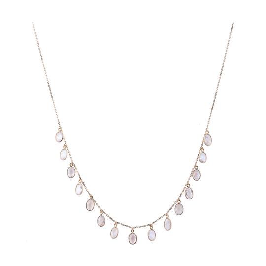 Tresor Collection - Rainbow Moonstone Necklace in 18k Yellow Gold