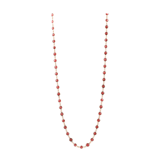 Tresor Collection - Rhodolite Round Necklace in 18k Yellow Gold