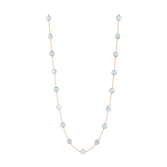 Tresor Collection - Aquamarine Round Necklace in 18k Yellow Gold