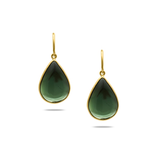 Green Tourmaline Earring In 18K Yellow Gold