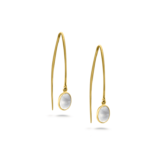Tresor Collection - Rainbow Moonstone Earring In 18K Yellow Gold
