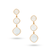 Tresor Collection - Rainbow Moonstone Square Triple Dangle Earrings in 18k Yellow Gold
