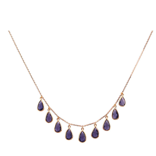 Tresor Collection - Iolite Pear Shaped Necklace in 18k Yellow Gold