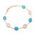 Tresor Collection - Turquoise & Milky Moonstone Unshaped Bracelet in 18k Yellow Gold