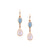 Tresor Collection - Tsavorite & Rainbow Moonstone Pear Shaped Earring in 18k Aquamarine and Rainbow Moonstone