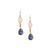 Tresor Collection - Tsavorite & Rainbow Moonstone Pear Shaped Earring in 18k Blue Sapphire and Rainbow Moonstone