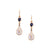 Tresor Collection - Tsavorite & Rainbow Moonstone Pear Shaped Earring in 18k Rainbow Moonstone and Blue Sapphire