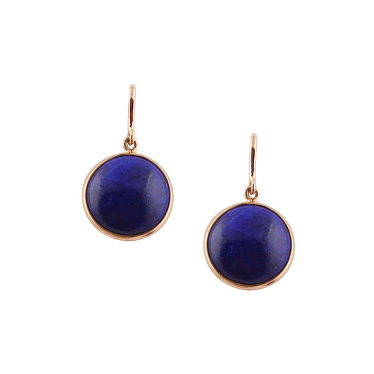 Tresor Collection - Gemstone Round Earring in 18k Lapis Yellow Gold