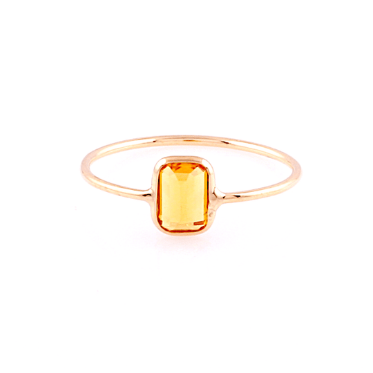 Tresor Collection - Yellow Sapphire Rectangle Cut Ring in 18k Yellow Gold
