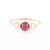 Tresor Collection - Rainbow Moonstone & Ruby Round Ring in 18k Yellow Gold