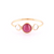 Tresor Collection - Rainbow Moonstone & Ruby Round Ring in 18k Ruby and Rainbow Moonstone