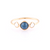 Tresor Collection - Rainbow Moonstone & Ruby Round Ring in 18k Rainbow Moonstone and Blue Sapphire