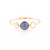 Tresor Collection - Rainbow Moonstone & Blue Sapphire Round Ring in 18k Yellow Gold